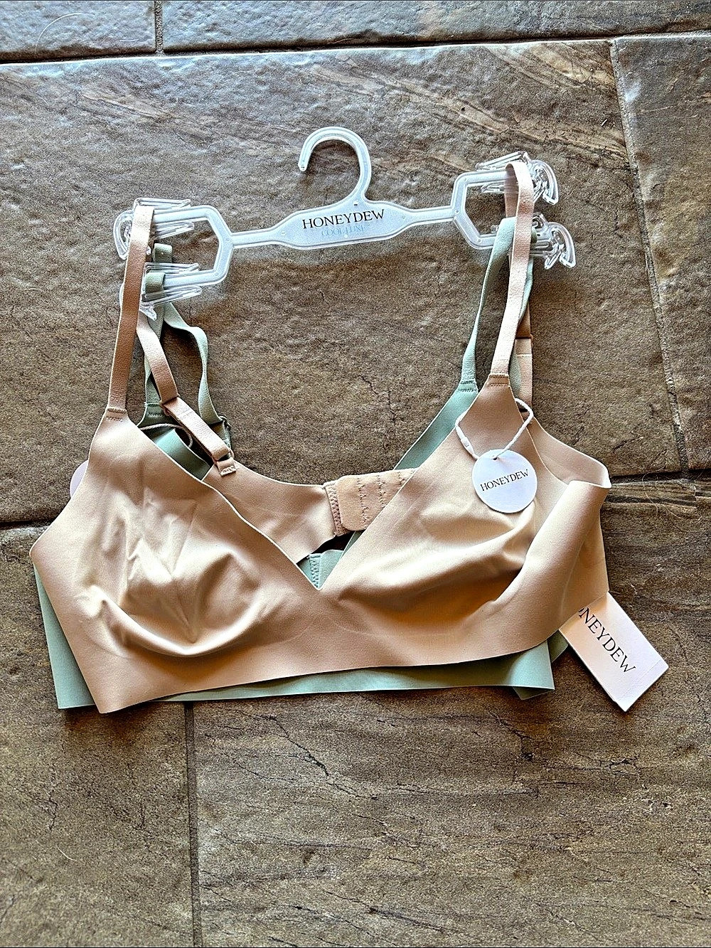 Honeydew Cool Luxe Bralette 2-Pack Bralettes XL NWT Nude & Green